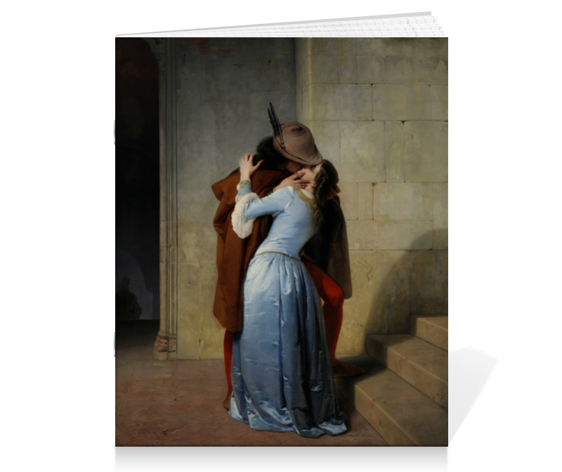 printio коврик для мышки сердце поцелуй франческо айец Printio Тетрадь на скрепке Поцелуй (франческо айец)
