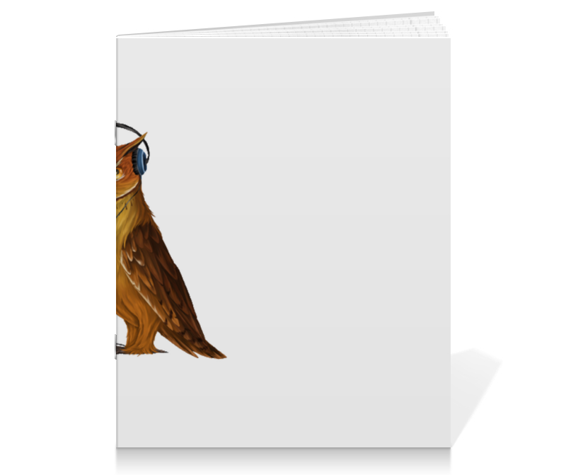 Printio Тетрадь на скрепке Сова в наушниках printio тетрадь на скрепке радужная сова