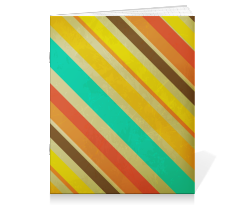 Printio Тетрадь на скрепке Полосатая абстракция printio тетрадь на скрепке разноцветные квадратики