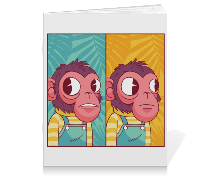 Printio Тетрадь на скрепке Мем с обезьяной printio обложка для паспорта мем с обезьяной