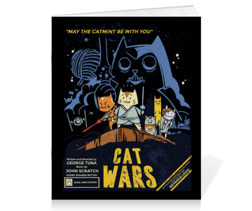 Заказать тетрадь в Москве. Тетрадь на скрепке Cat Wars от Павел Павел - готовые дизайны и нанесение принтов.