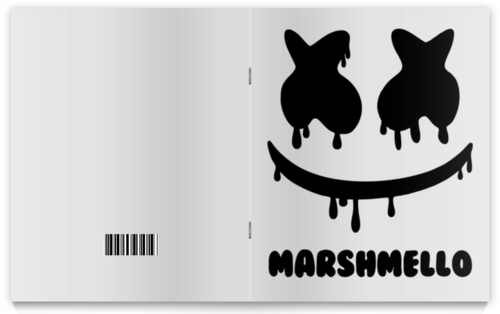 Заказать тетрадь в Москве. Тетрадь на скрепке Marshmello от weeert - готовые дизайны и нанесение принтов.
