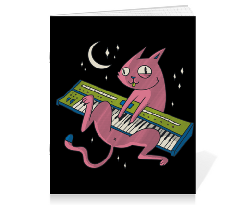 Заказать тетрадь в Москве. Тетрадь на скрепке Synth Cat от Павел Павел - готовые дизайны и нанесение принтов.