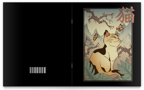 Заказать тетрадь в Москве. Тетрадь на скрепке Japanese Cat от Павел Павел - готовые дизайны и нанесение принтов.