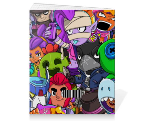 Заказать тетрадь в Москве. Тетрадь на скрепке BRAWL STARS от geekbox - готовые дизайны и нанесение принтов.