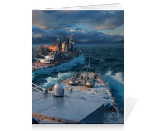 Заказать тетрадь в Москве. Тетрадь на скрепке World of Warships  от TheAndarz  - готовые дизайны и нанесение принтов.
