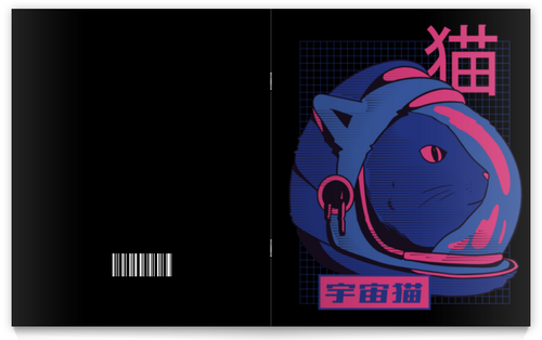 Заказать тетрадь в Москве. Тетрадь на скрепке Glitch Space Cat от Павел Павел - готовые дизайны и нанесение принтов.