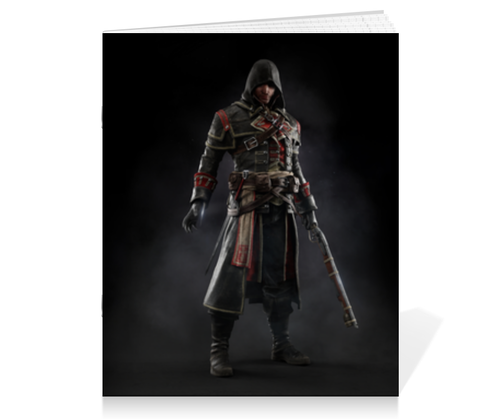 Заказать тетрадь в Москве. Тетрадь на скрепке Assassins Creed (Rogue) от Аня Лукьянова - готовые дизайны и нанесение принтов.
