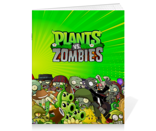 Заказать тетрадь в Москве. Тетрадь на скрепке PLANTS VS ZOMBIES от geekbox - готовые дизайны и нанесение принтов.