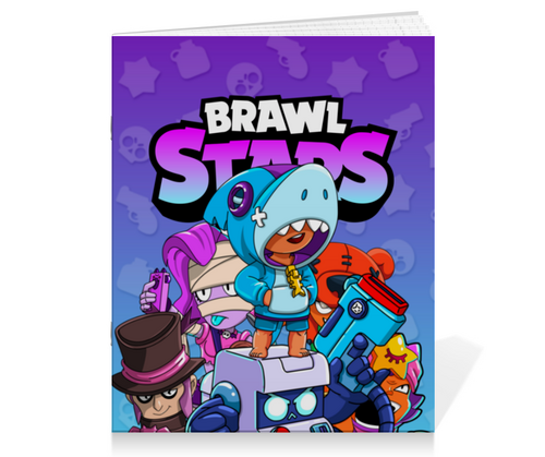 Заказать тетрадь в Москве. Тетрадь на скрепке BRAWL STARS от geekbox - готовые дизайны и нанесение принтов.