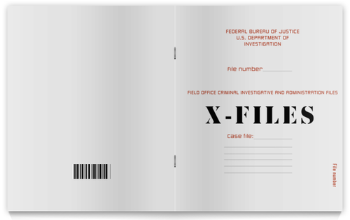 Заказать тетрадь в Москве. Тетрадь на скрепке X-files от GeekFox  - готовые дизайны и нанесение принтов.