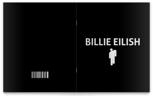 Заказать тетрадь в Москве. Тетрадь на скрепке Billie Eilish от DESIGNER   - готовые дизайны и нанесение принтов.