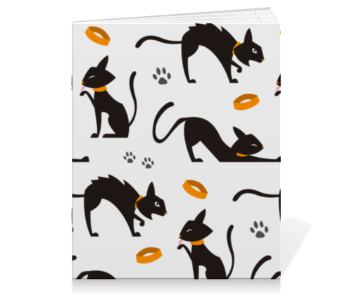 Заказать тетрадь в Москве. Тетрадь на скрепке Чёрные кошки от BeliySlon - готовые дизайны и нанесение принтов.