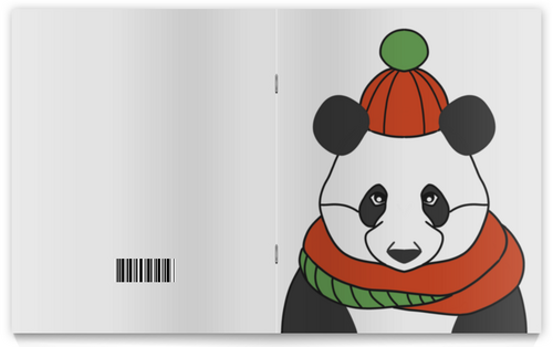 Заказать тетрадь в Москве. Тетрадь на скрепке Новогодняя панда от chistopopitersky - готовые дизайны и нанесение принтов.