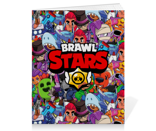 Заказать тетрадь в Москве. Тетрадь на скрепке BRAWL STARS от geekbox - готовые дизайны и нанесение принтов.