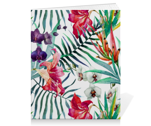 Заказать тетрадь в Москве. Тетрадь на скрепке Тропические цветы от zen4@bk.ru - готовые дизайны и нанесение принтов.