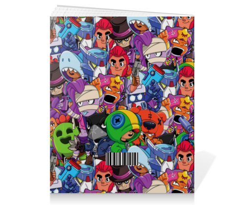 Заказать тетрадь в Москве. Тетрадь на скрепке BRAWL STARS от geekbox - готовые дизайны и нанесение принтов.