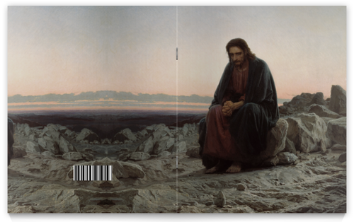Заказать тетрадь в Москве. Тетрадь на скрепке Христос в пустыне (картина Крамского) от trend - готовые дизайны и нанесение принтов.