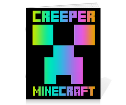 Заказать тетрадь в Москве. Тетрадь на скрепке MINECRAFT CREEPER от weeert - готовые дизайны и нанесение принтов.