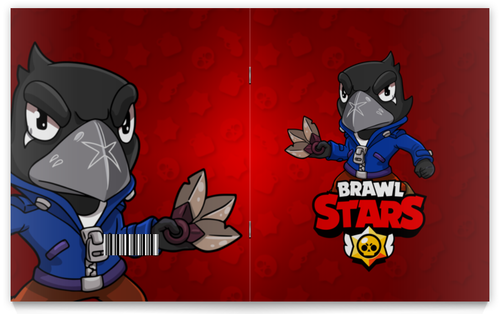 Заказать тетрадь в Москве. Тетрадь на скрепке BRAWL STARS CROW от geekbox - готовые дизайны и нанесение принтов.