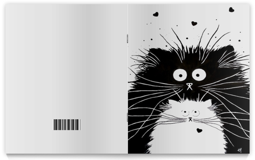 Заказать тетрадь в Москве. Тетрадь на скрепке Кот и Кошка от Виктор Гришин - готовые дизайны и нанесение принтов.