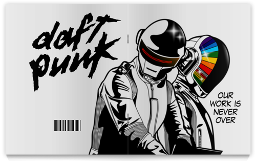 Заказать тетрадь в Москве. Тетрадь на скрепке Daft Punk от geekbox - готовые дизайны и нанесение принтов.