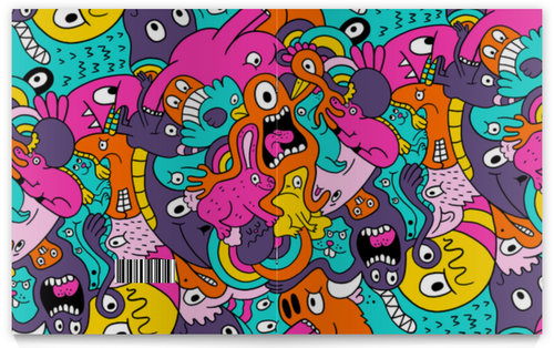 Заказать тетрадь в Москве. Тетрадь на скрепке Psychedelic Monsters от Jimmy Flash - готовые дизайны и нанесение принтов.