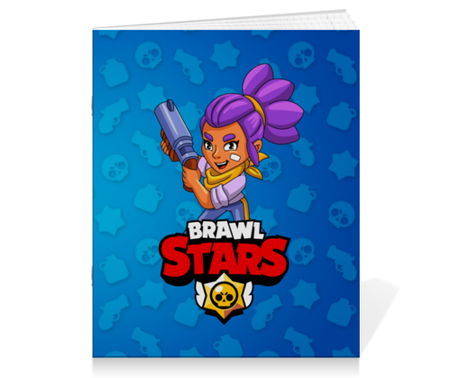 Заказать тетрадь в Москве. Тетрадь на скрепке BRAWL STARS SHELLY  от geekbox - готовые дизайны и нанесение принтов.