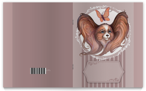 Заказать тетрадь в Москве. Тетрадь на скрепке Собачка Папийон. Dog and butterfly. от Yulla Yullapa - готовые дизайны и нанесение принтов.