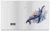 Заказать тетрадь в Москве. Тетрадь на скрепке Синий кит с цветами от tigerda  - готовые дизайны и нанесение принтов.
