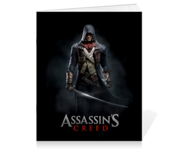 Заказать тетрадь в Москве. Тетрадь на скрепке Assassins Creed (Unity Arno) от Аня Лукьянова - готовые дизайны и нанесение принтов.