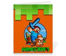 Заказать тетрадь в Москве. Тетрадь на скрепке Minecraft  от T-shirt print  - готовые дизайны и нанесение принтов.