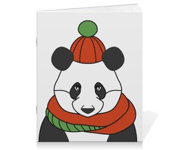 Заказать тетрадь в Москве. Тетрадь на скрепке Новогодняя панда от chistopopitersky - готовые дизайны и нанесение принтов.