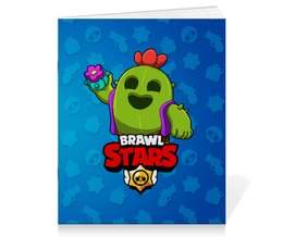 Заказать тетрадь в Москве. Тетрадь на скрепке BRAWL STARS SPIKE от geekbox - готовые дизайны и нанесение принтов.