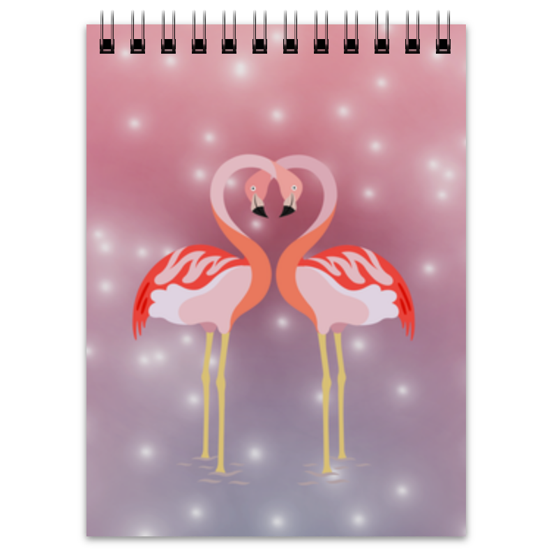 Printio Блокнот Влюбленные фламинго
