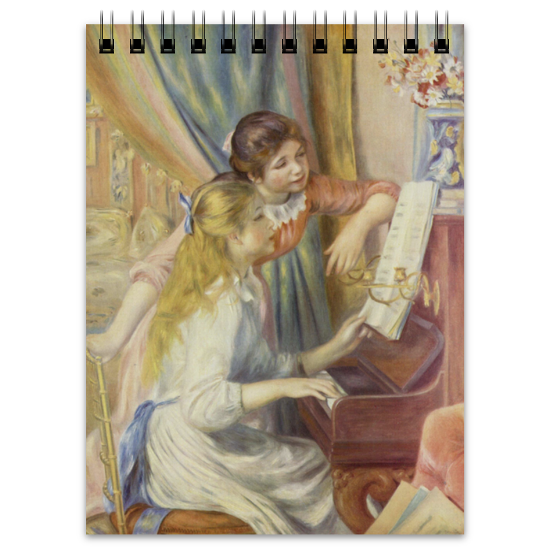 Printio Блокнот Девушки за фортепьяно (картина ренуара)