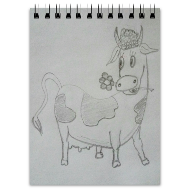 Printio Блокнот Веселая коровка кто пасется на лугу
