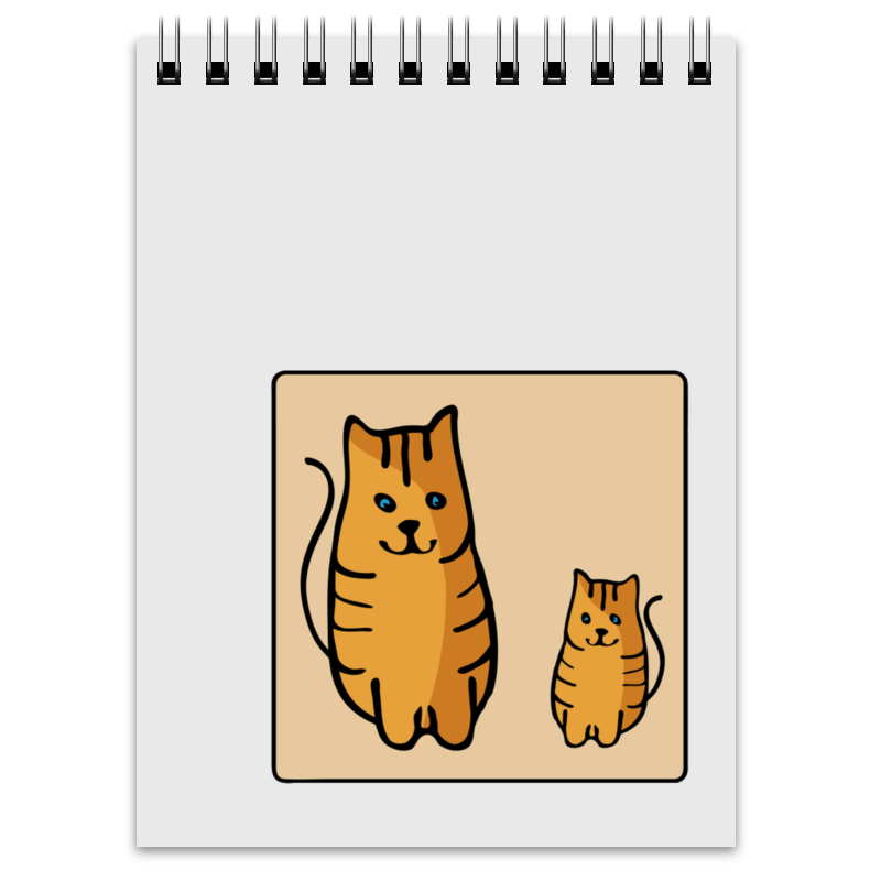 Printio Блокнот Два котика, смотрящие друг на друга printio футболка wearcraft premium slim fit два котика смотрящие друг на друга