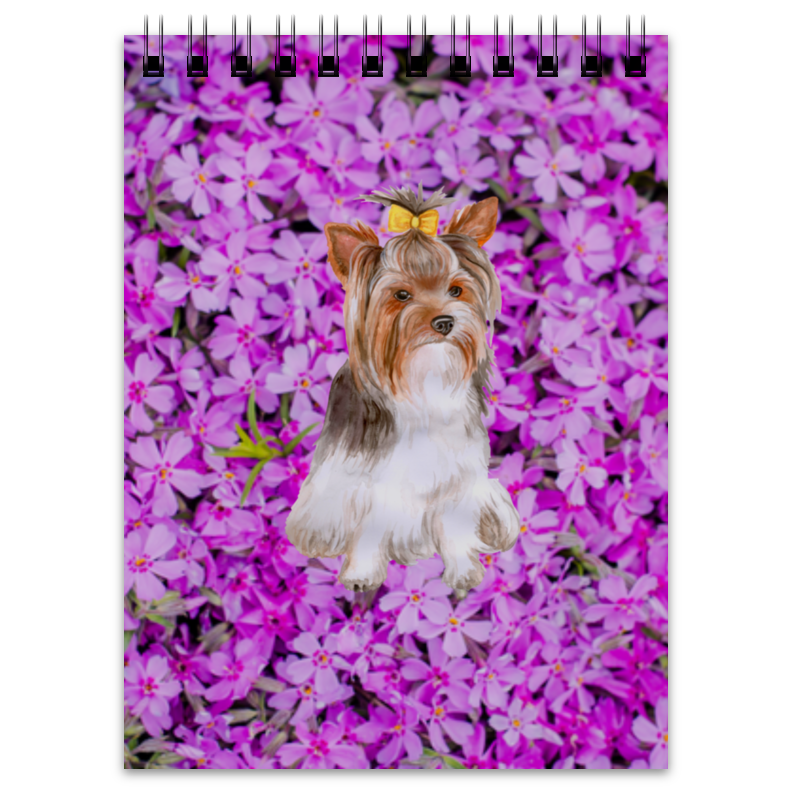 Printio Блокнот цветы и пес