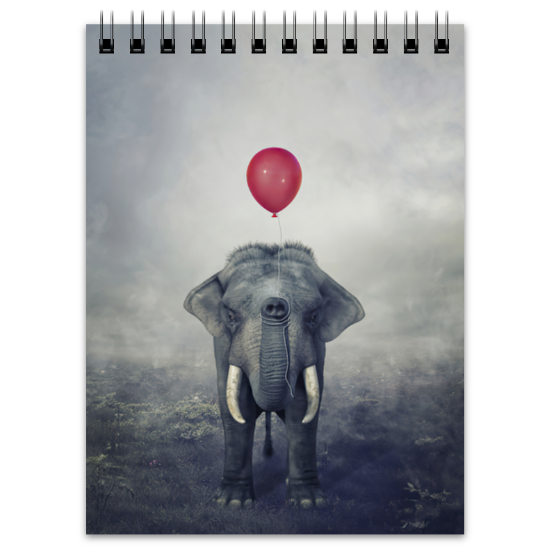 Printio Блокнот Красный шар и слон printio скатерть квадратная красный шар и слон
