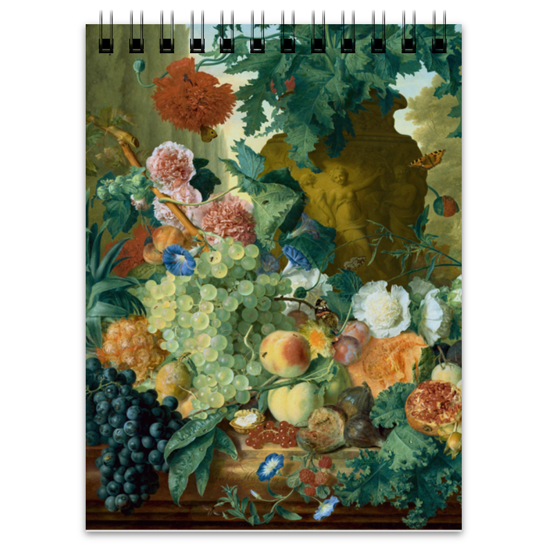 Printio Блокнот Фрукты и цветы (ян ван хёйсум) printio пазл 43 5×31 4 см 408 элементов фрукты и цветы ян ван хёйсум