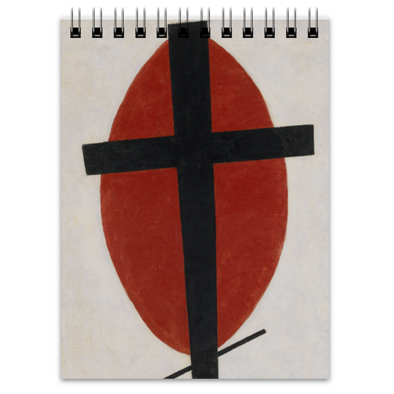 Printio Блокнот Супрематизм (черный крест на красном овале)