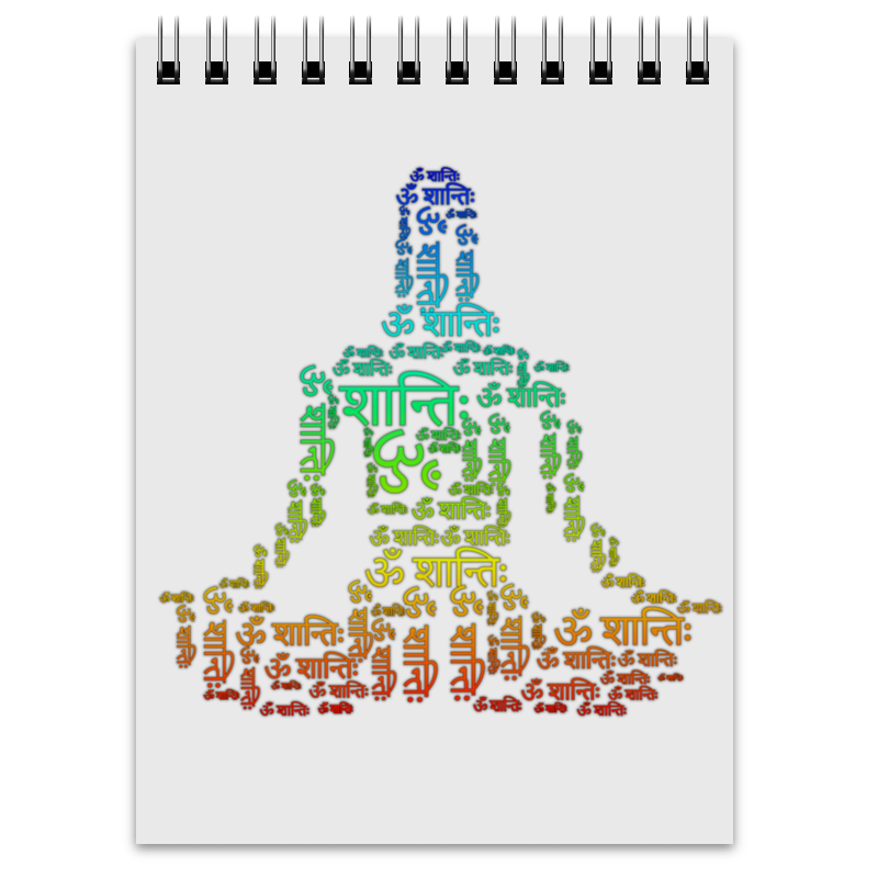 Printio Блокнот Йогини, медитирующая на ом шанти printio футболка классическая медитирующий йогин с мантрой