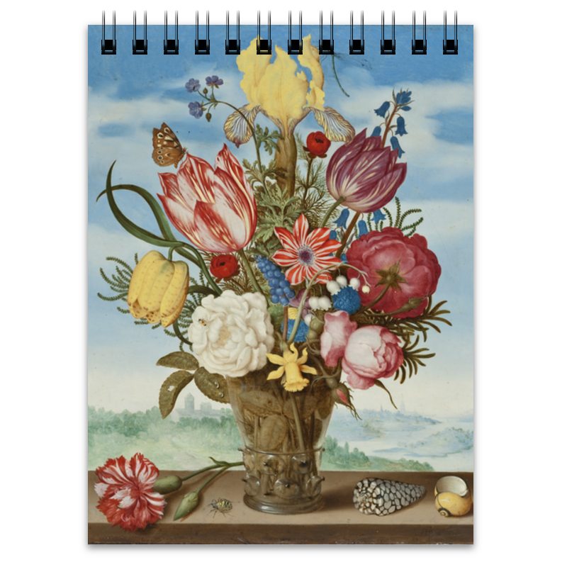 Printio Блокнот Букет цветов на полке (амброзиус босхарт)