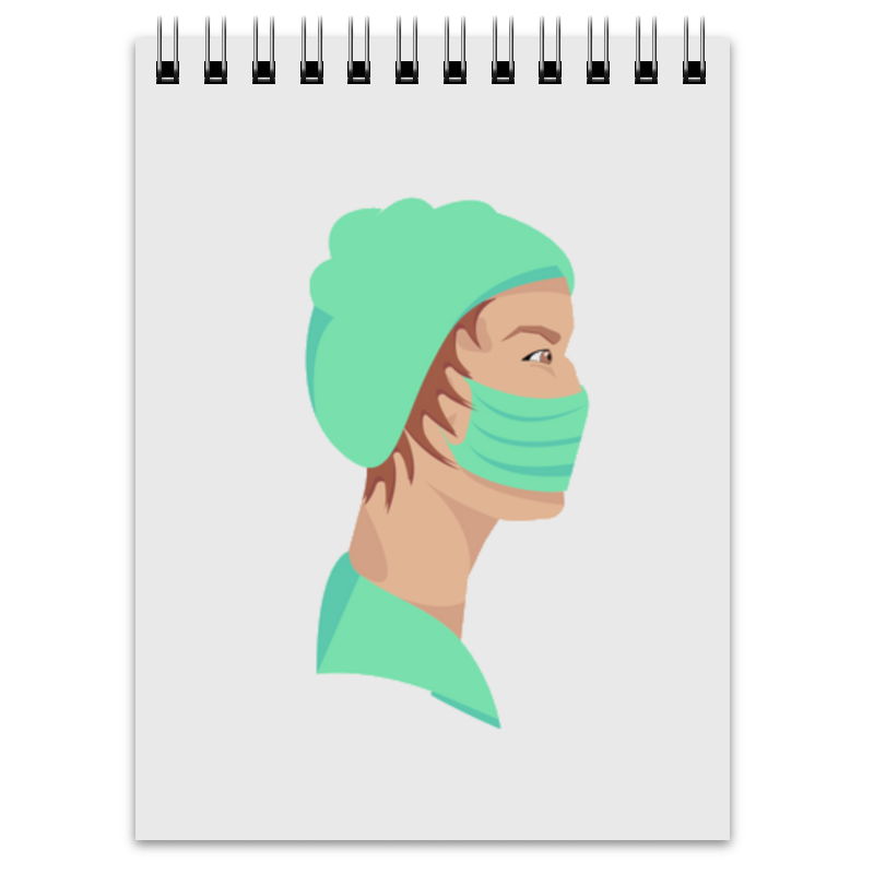 Printio Блокнот медицинский работник в маске printio маска лицевая медицинский работник в маске