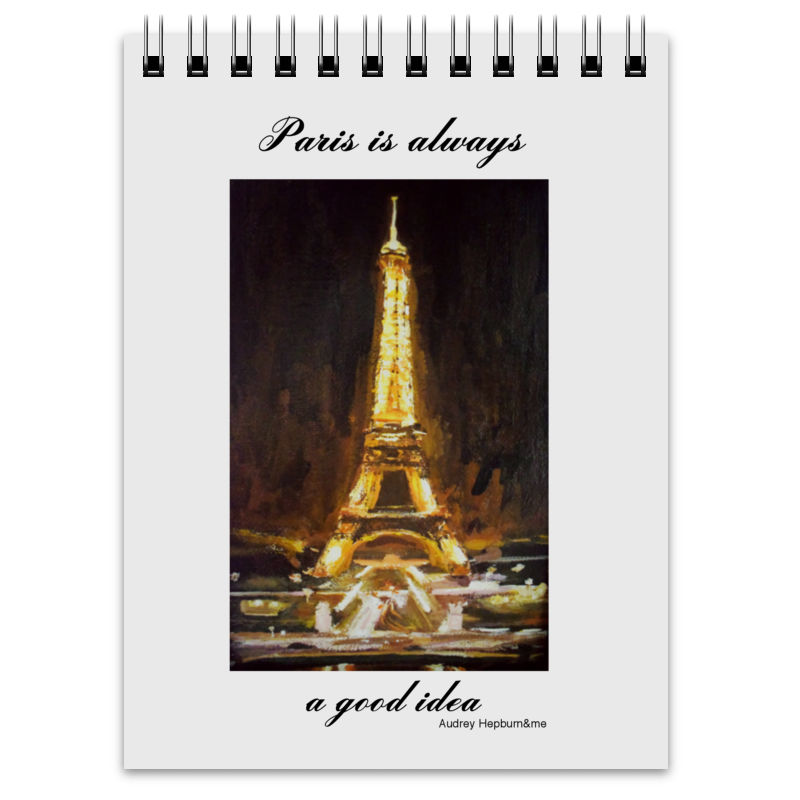 Printio Блокнот Париж printio обложка для паспорта красивая француженка на фоне эйфелевой башни