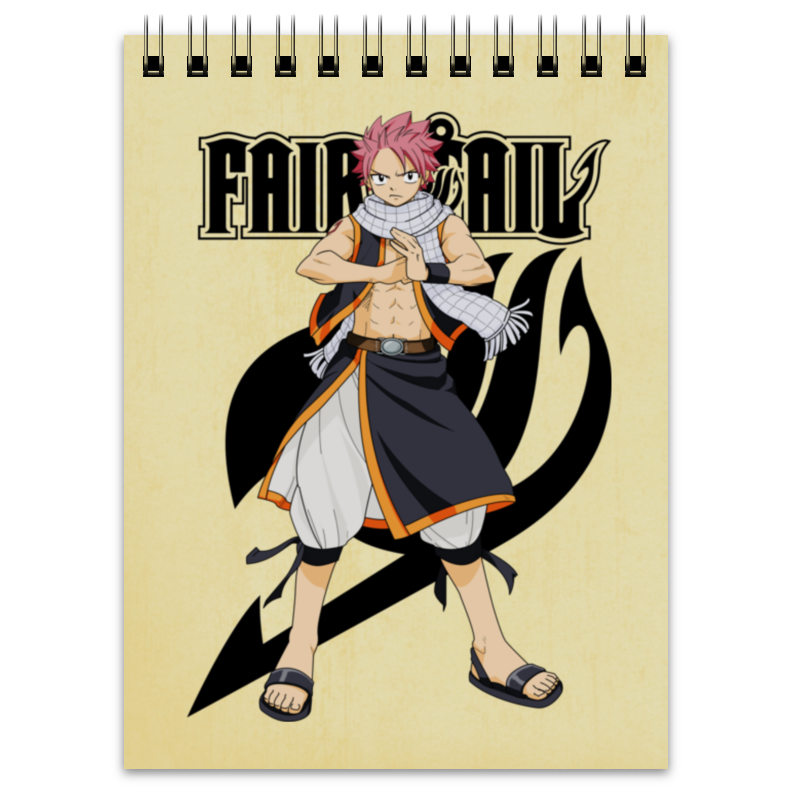 Printio Блокнот Fairy tail. нацу 4pcs anime fairy tail cos etherious natsu dragneel erza scarlet wendy marvell feioulei demon cat cosplay temporary tatto sticker