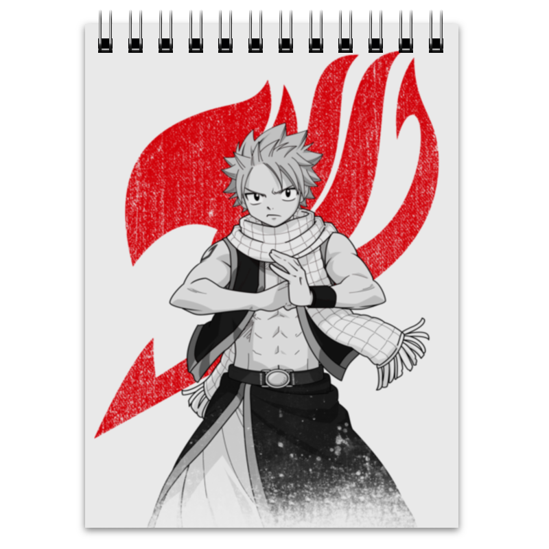 Printio Блокнот Нацу. fairy tail 4pcs anime fairy tail cos etherious natsu dragneel erza scarlet wendy marvell feioulei demon cat cosplay temporary tatto sticker