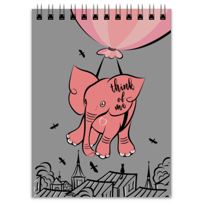 Printio Блокнот Розовый слоник