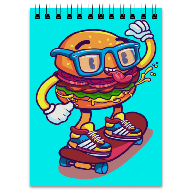 Printio Блокнот Бургер на скейте printio кружка пивная бургер на скейте